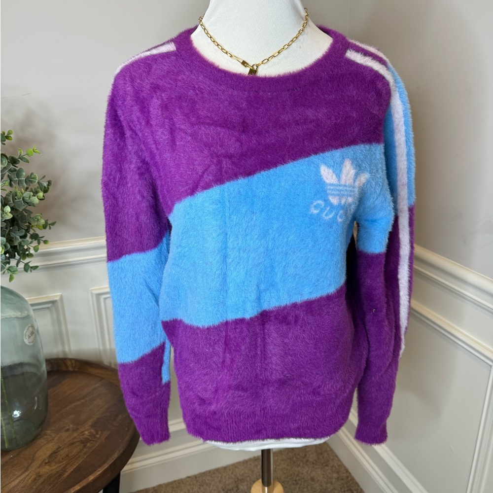 Adidas Purple and Blue Sweater